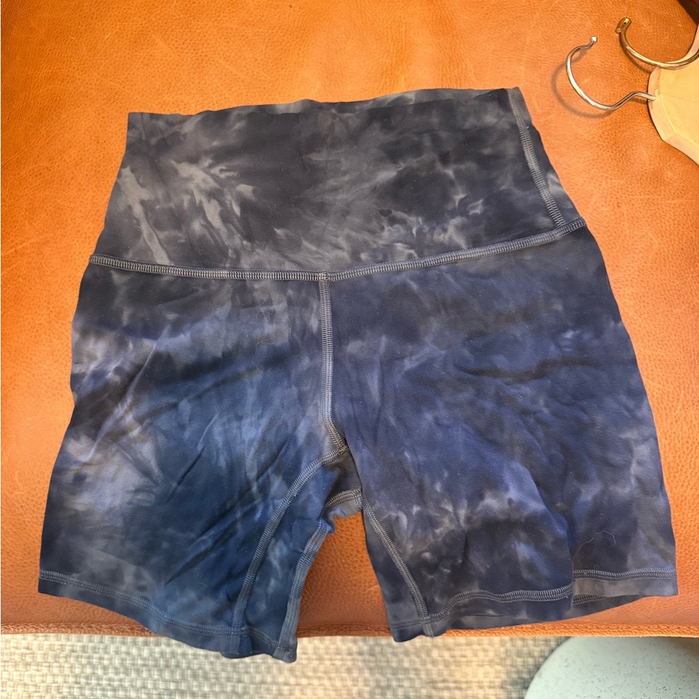 Lululemon Athletica black tie dye Bike Shorts